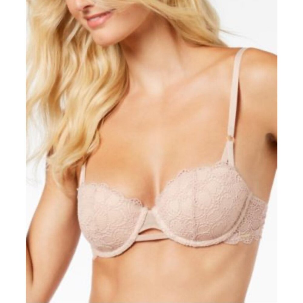 DKNY Balconette Bra Womens 34A Lace Underwire Foam Cups Adjustable Straps